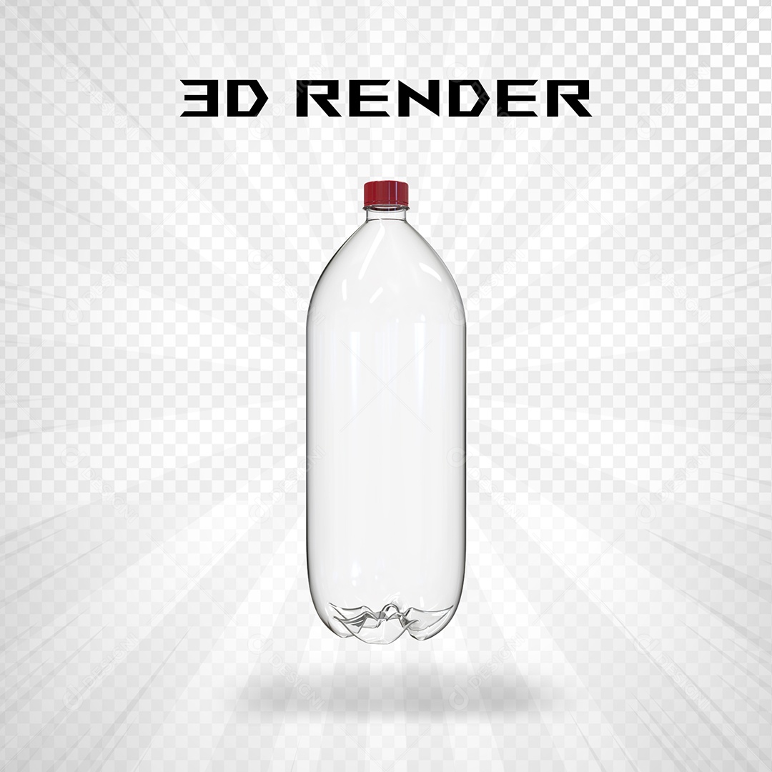 Elemento 3D Garrafa de Vidro para Composição PSD