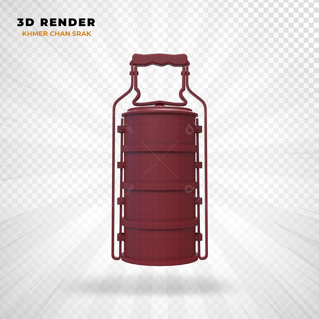 Elemento 3D Khmer Chan Srak Camboja Roxo para Composição PSD