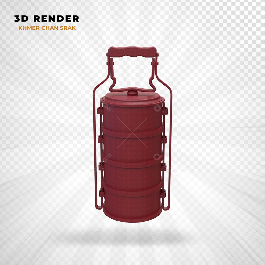 Elemento 3D Khmer Chan Srak Camboja Roxo para Composição PSD