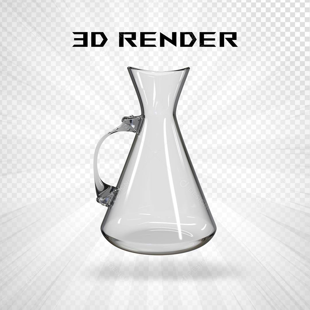 Elemento 3D Garrafa de Vidro para Composição PSD