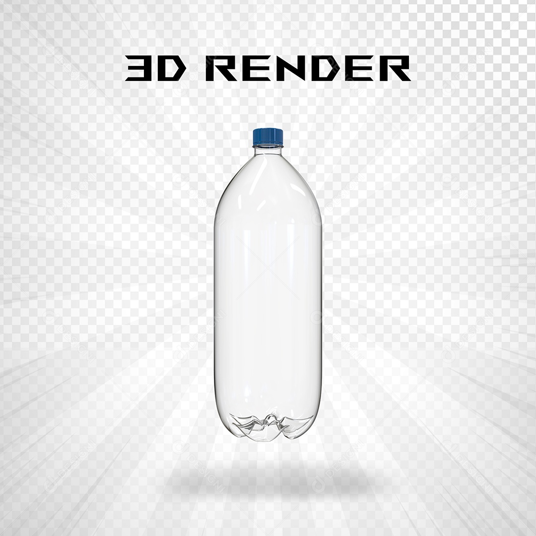Elemento 3D Garrafa para Composição PSD