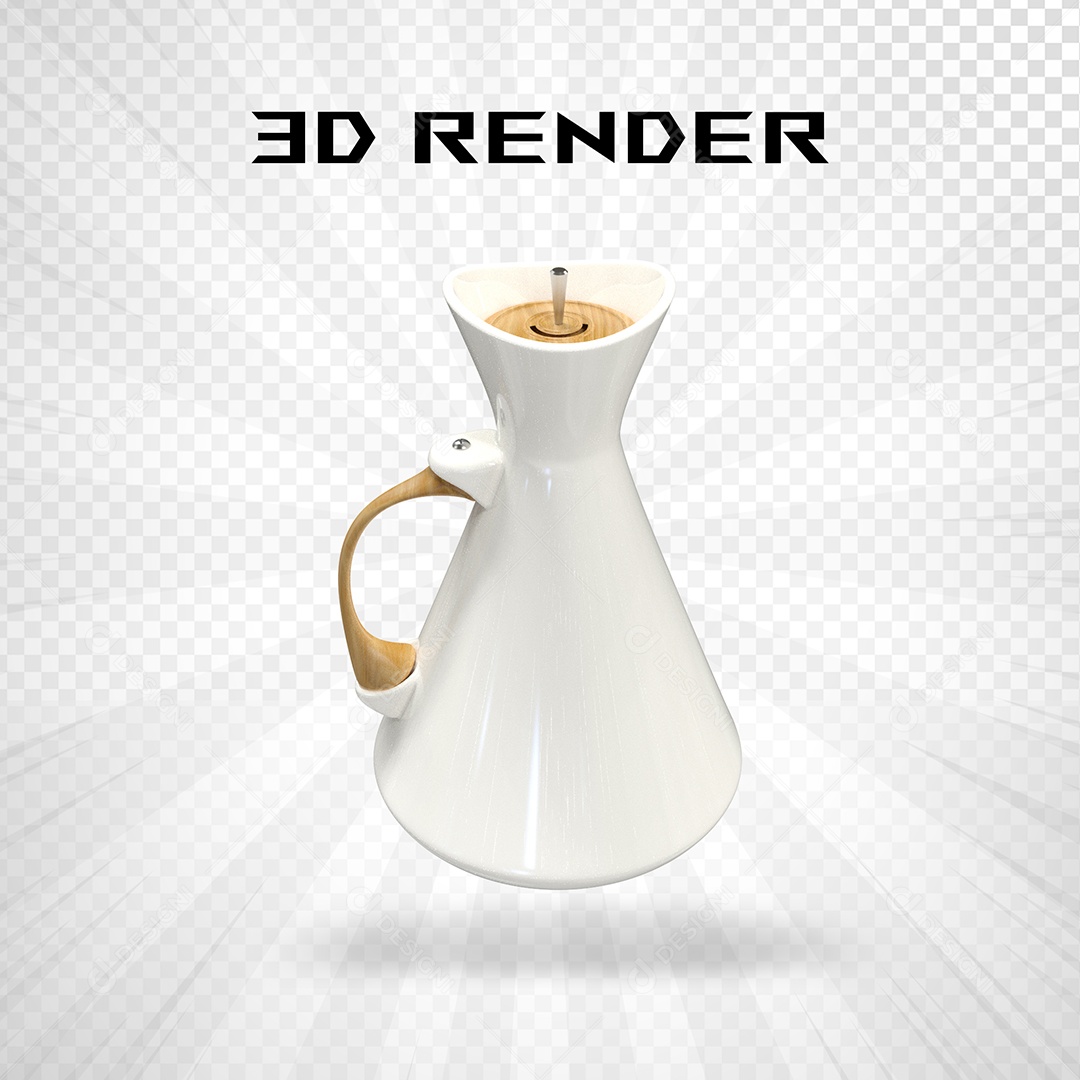 Elemento 3D Vaso De água PSD Branco