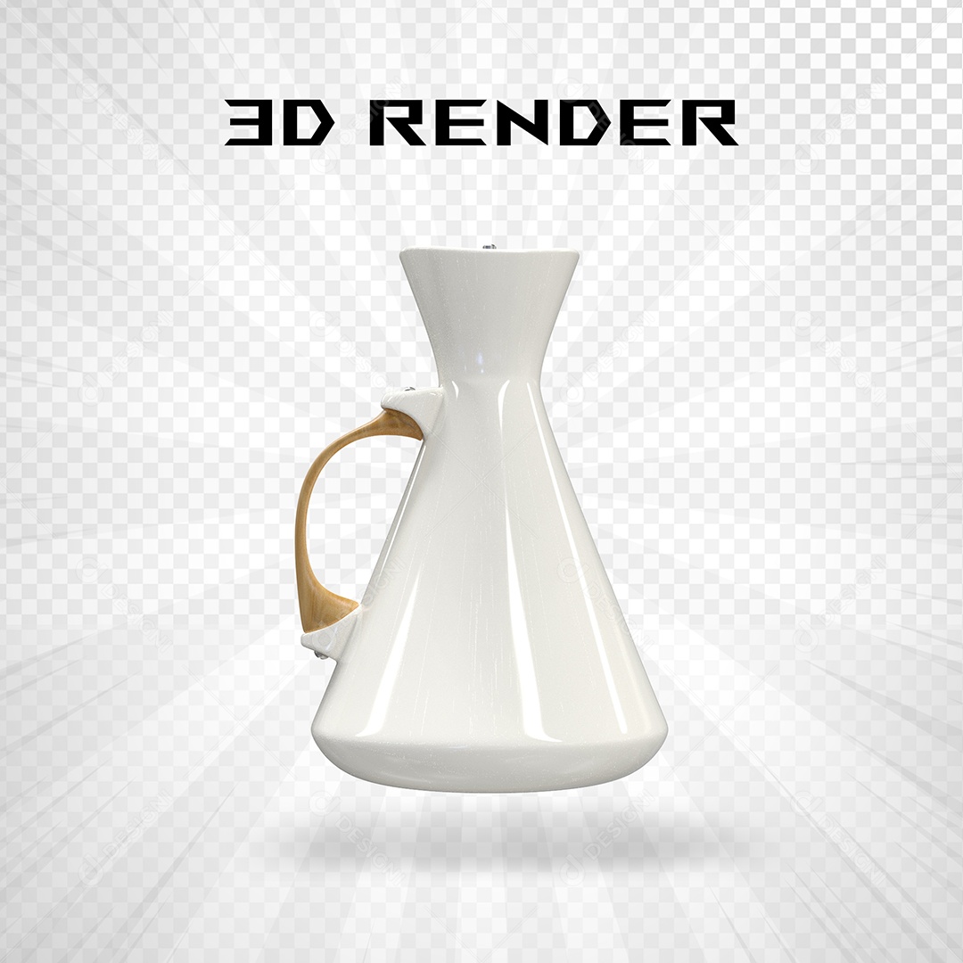 Elemento 3D Vaso De água PSD Branco