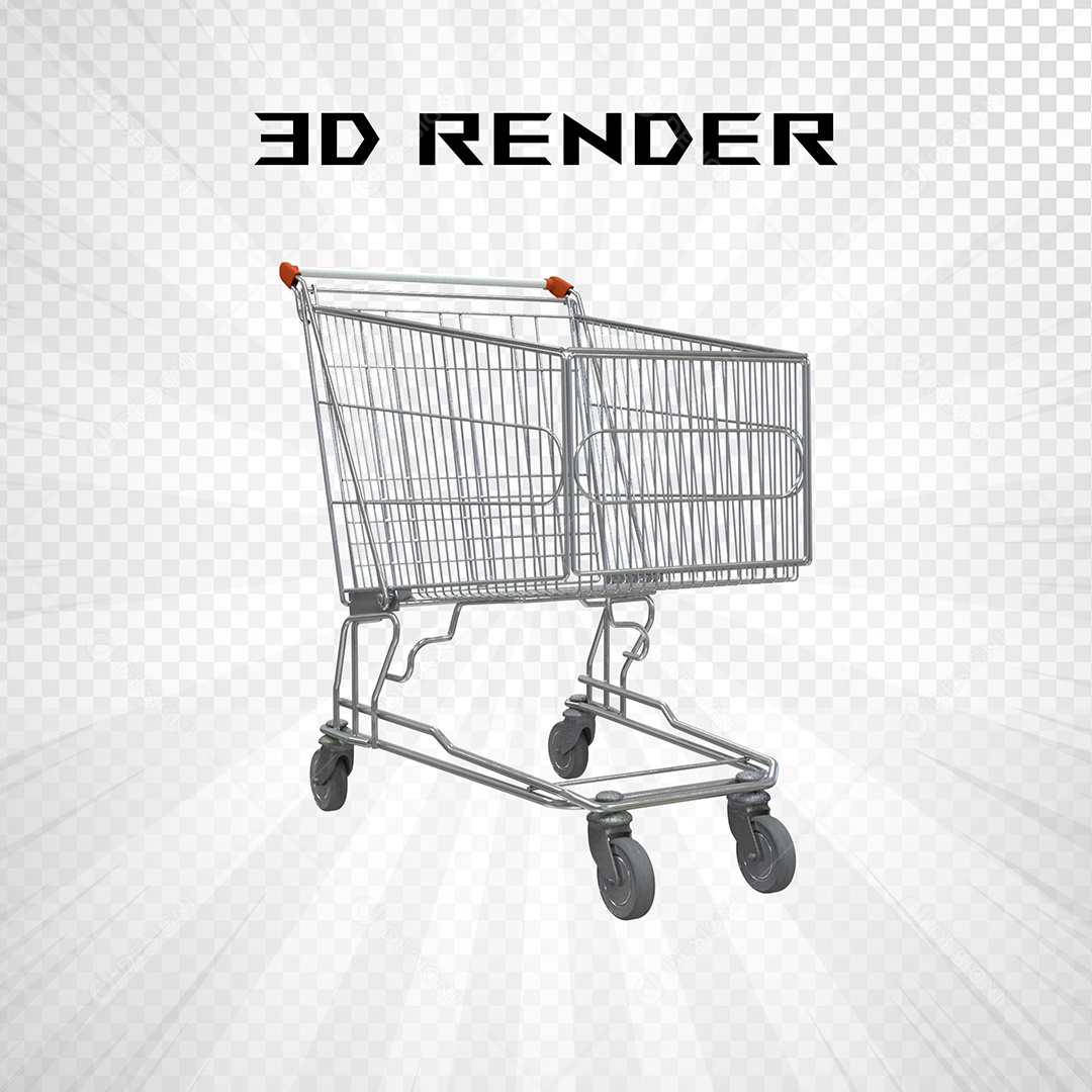 Elemento 3D Carrinho de Supermercdo Para Composição PSD