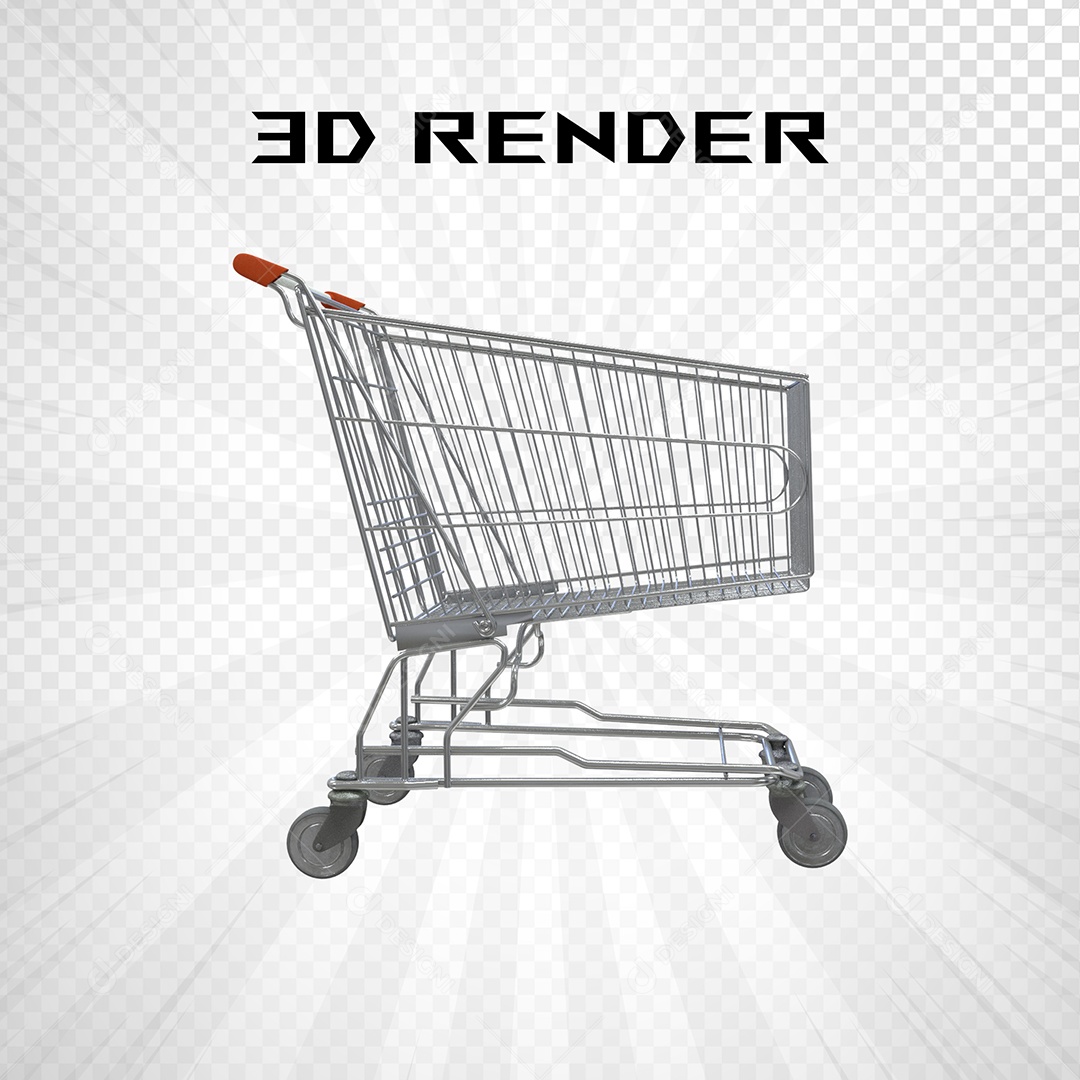 Elemento 3D Carrinho de Supermercdo Para Composição PSD