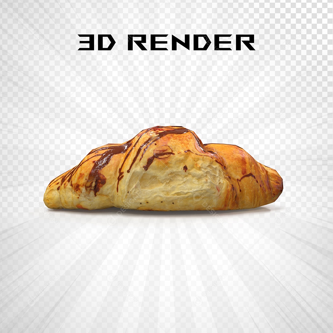 Croissant Elemento 3D Para Composição PSD