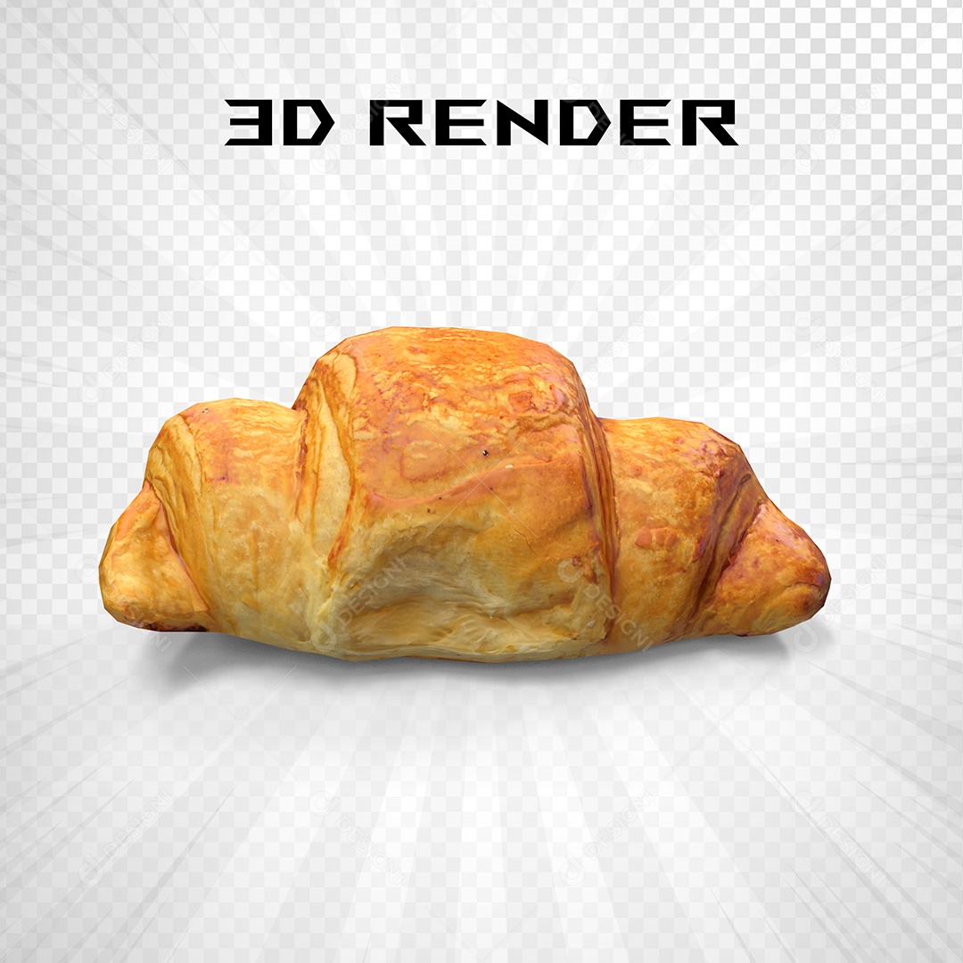 Croissant Elemento 3D Para Composição PSD