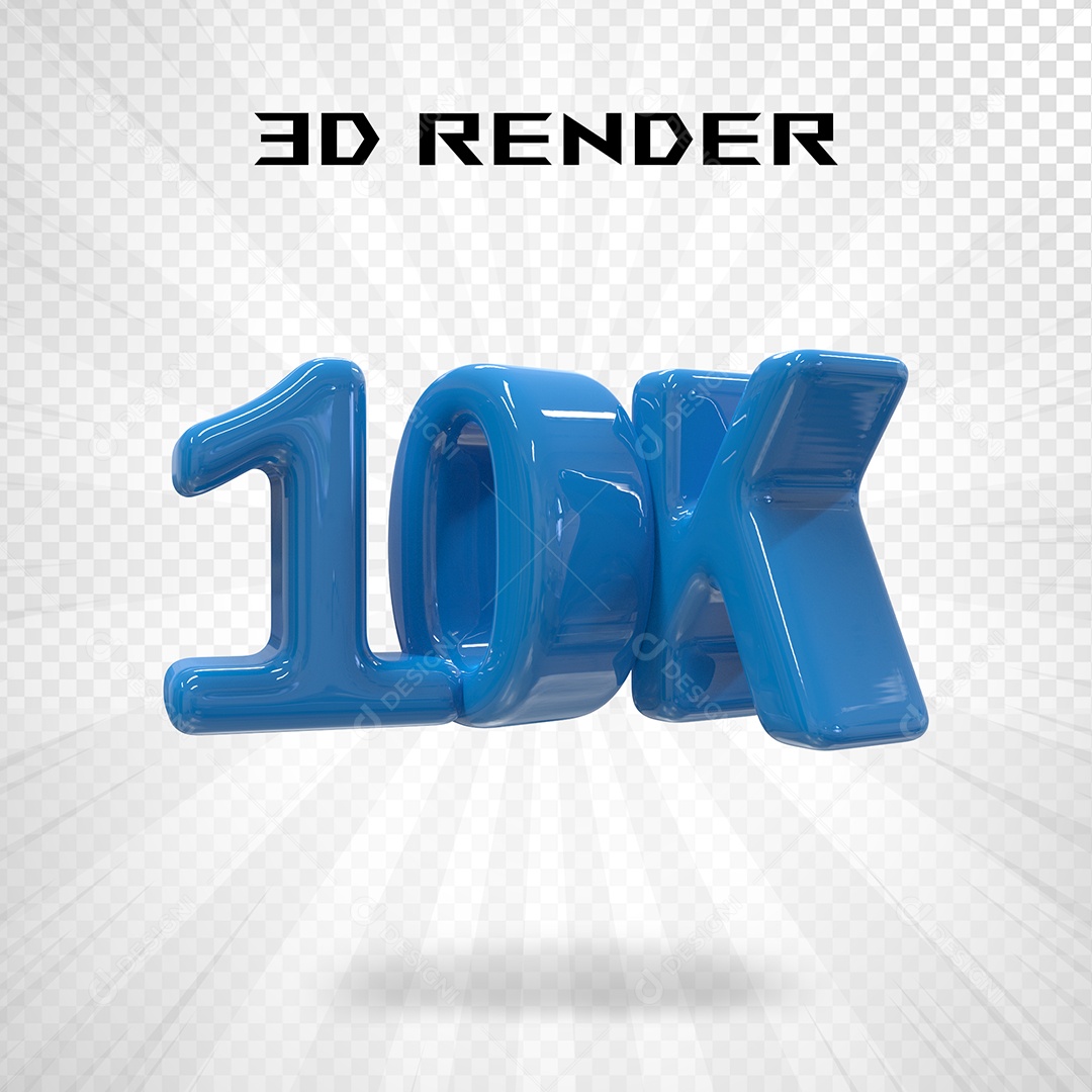Números 10K de Desconto Elemento 3D Para Composição PSD
