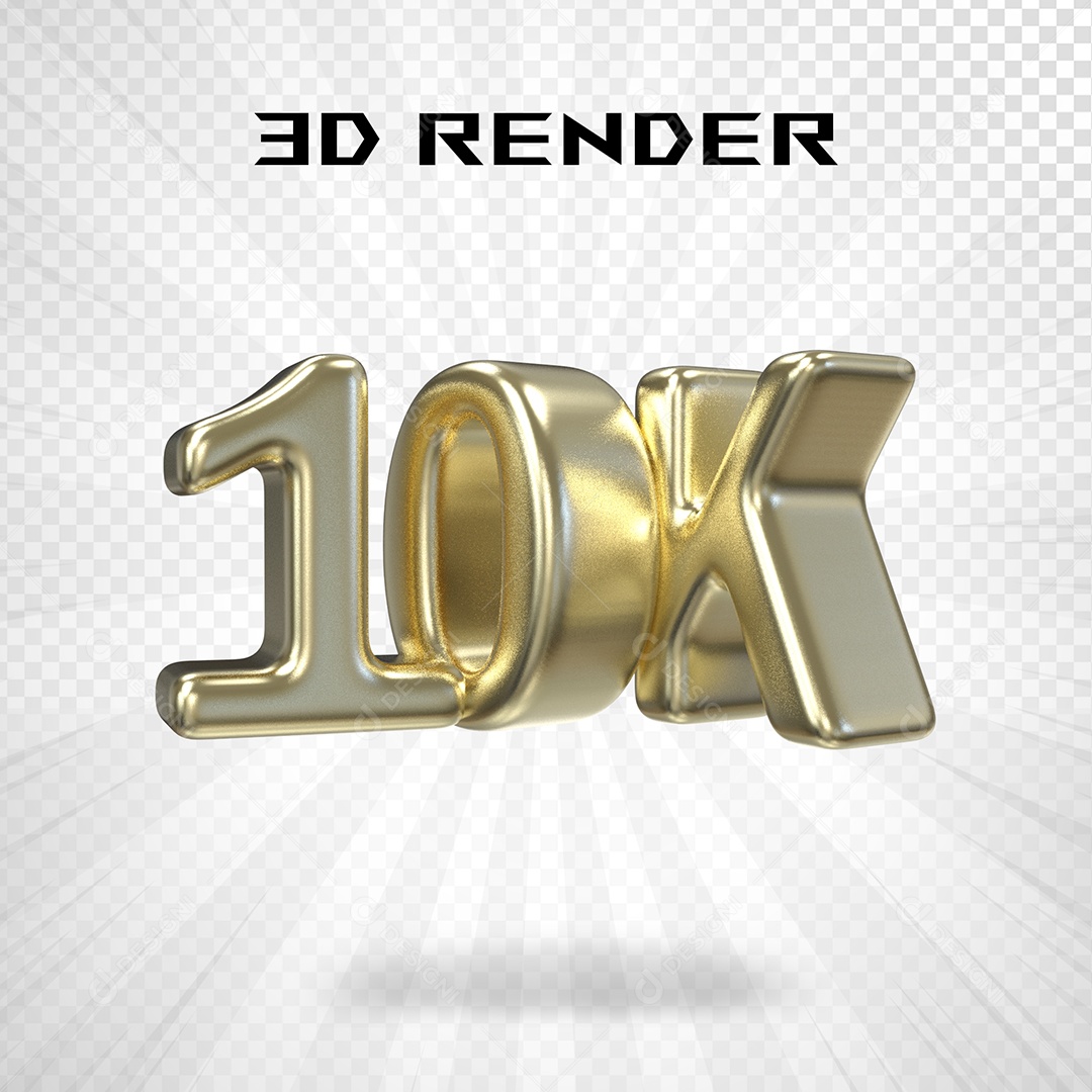 Números 10K de Desconto Elemento 3D Para Composição PSD