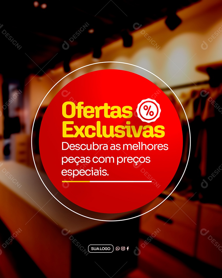 Ofertas Exclusivas Lojas de Roupas Social Media PSD Editável