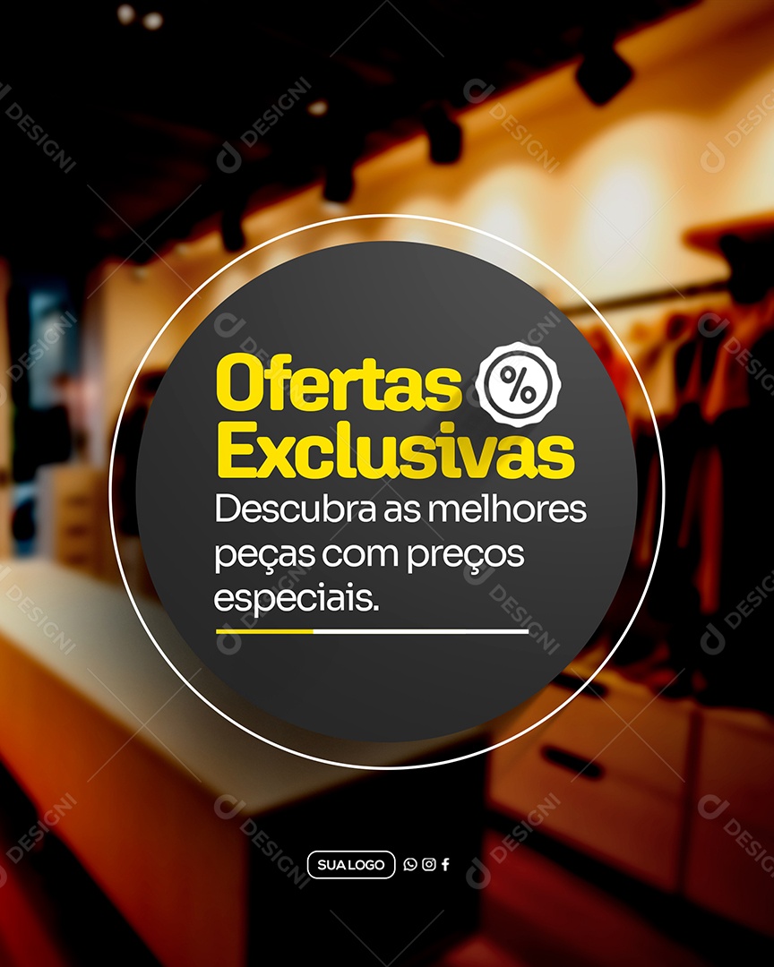 Ofertas Exclusivas Lojas de Roupas Social Media PSD Editável