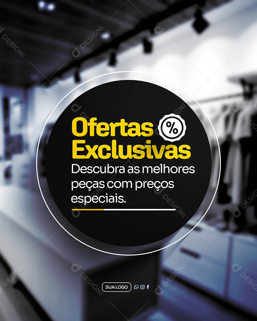 Ofertas Exclusivas Lojas de Roupas Social Media PSD Editável