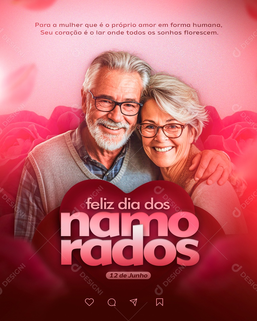 Feed Dia Dos Namorados 12 de Junho Social Media PSD Editável