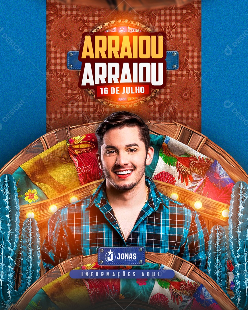 Feed Flyer Arraiou Arraiou Social Media PSD Editável