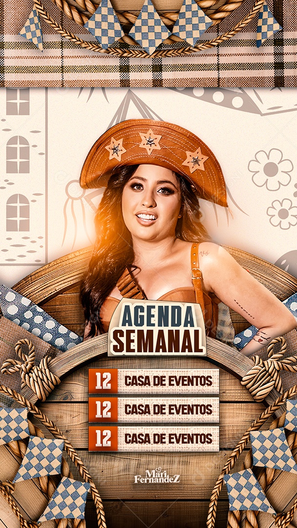 Story Flyer Agenda Semanal São João Social Media PSD Editável