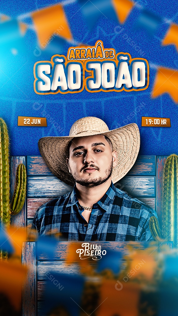 Story Flyer Arraiá de São João Social Media PSD Editável