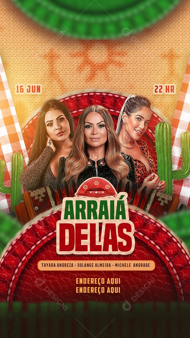 Story Flyer Arraiá Delas Social Media PSD Editável