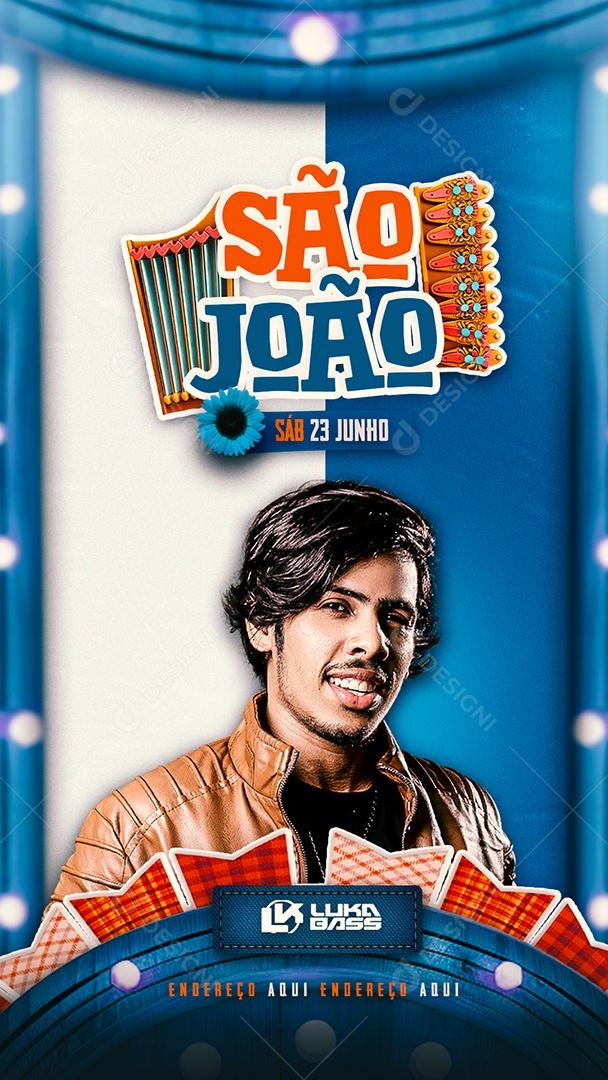 Story Flyer São João Luka Bass Social Media PSD Editável