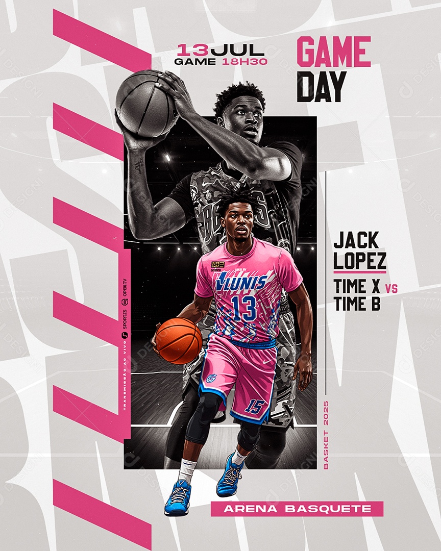 Campeonato Arena Basquete Social Media PSD Editável