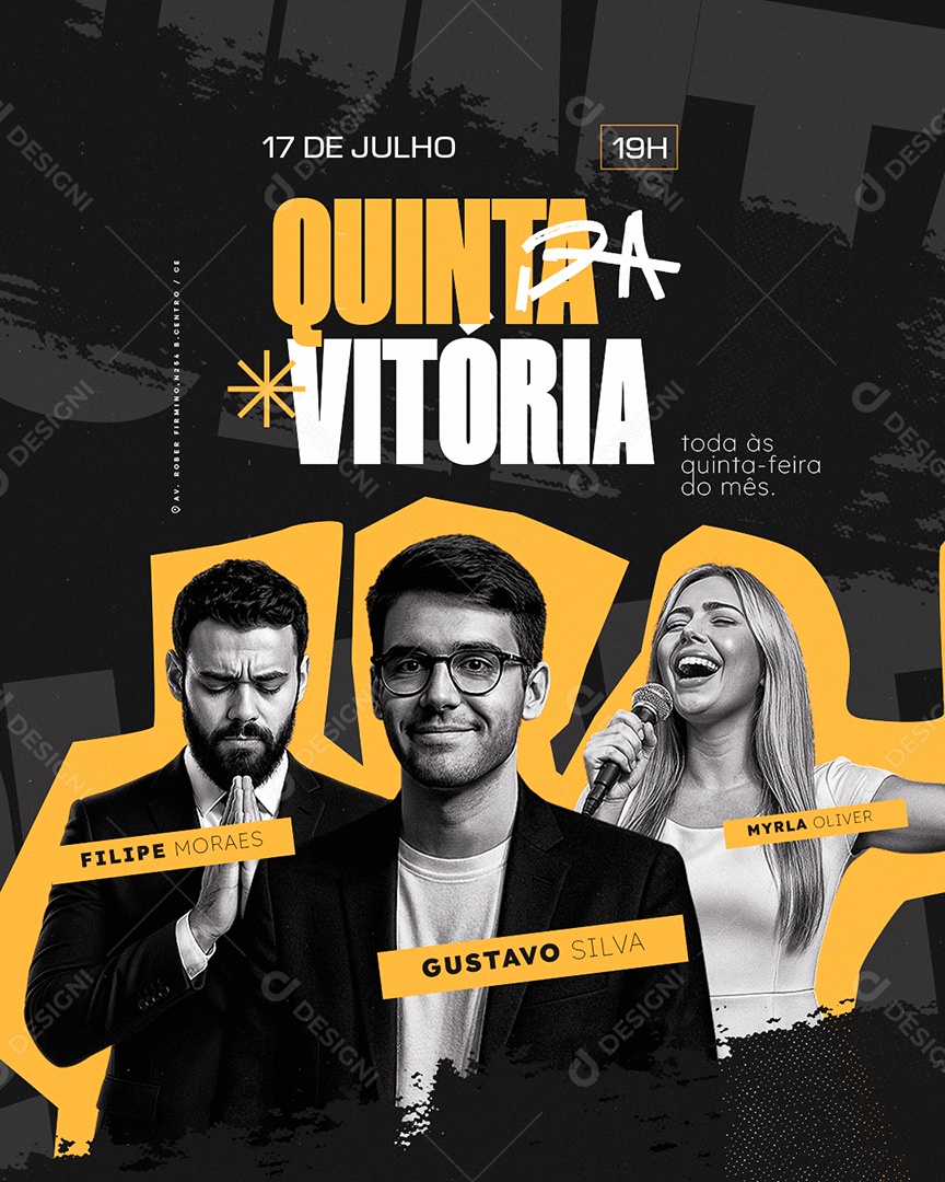Flyer Gospel Quinta Da Vitória Social Media PSD Editável