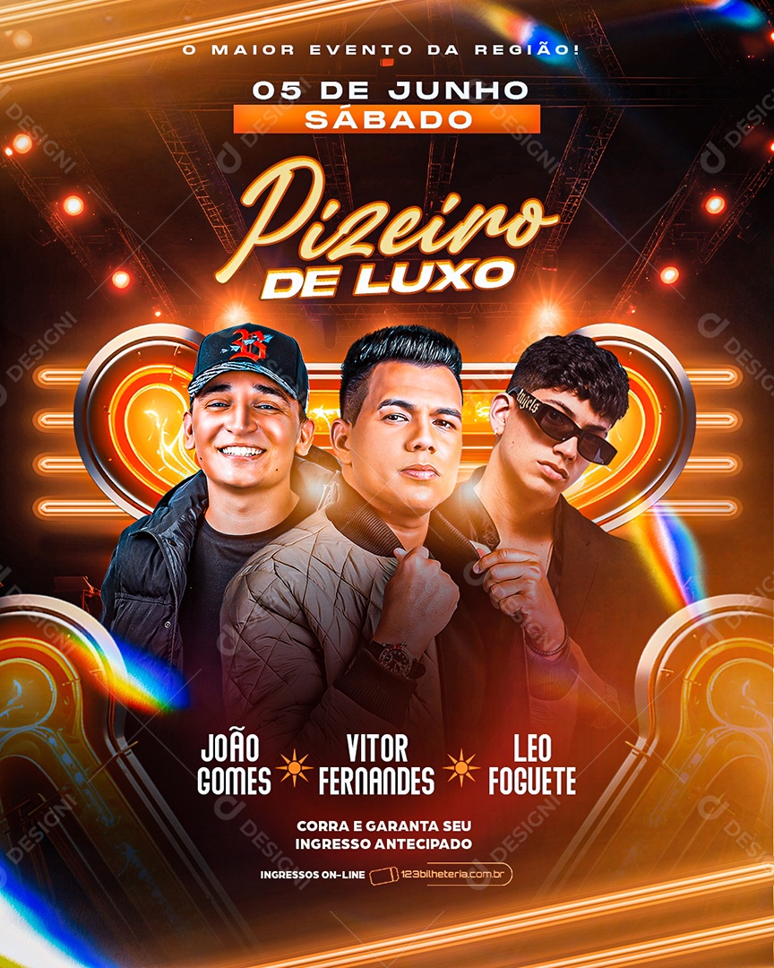 Flyer Piseiro de Luxo Social Media PSD Editável