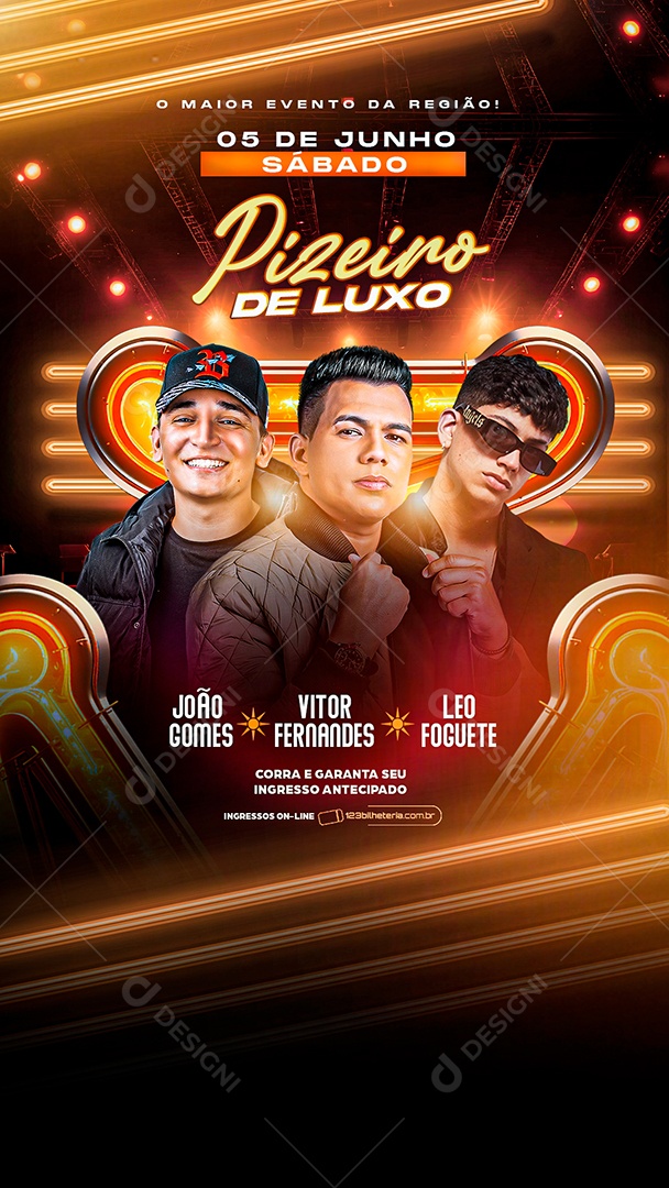 Story Flyer Piseiro de Luxo Social Media PSD Editável