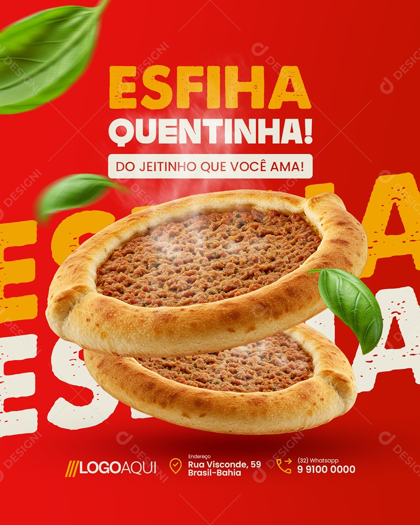 Esfiha Quentinha Do Jeitinho Que Você Ama Social Media PSD Editável