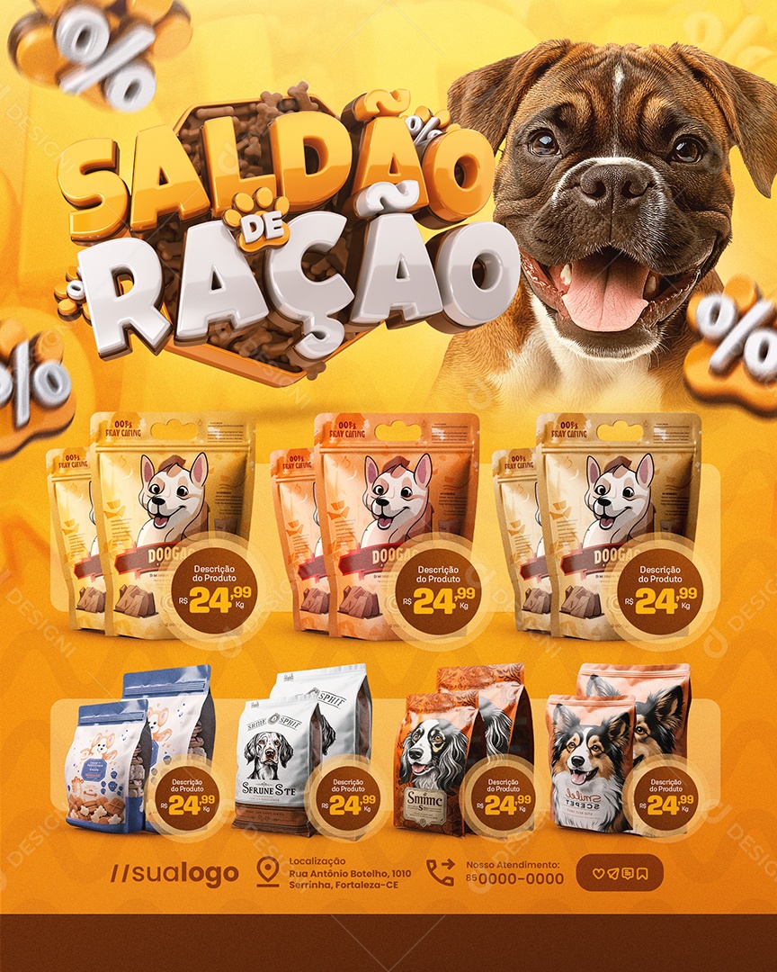 Saldão De Ração Pet Shop Produtos Social Media PSD Editável