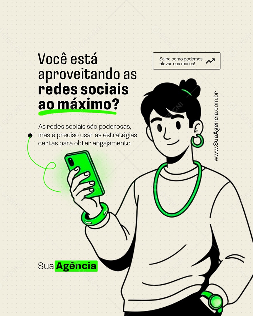 Marketing Digital Publicidade Você Está Aproveitando as Redes Sociais Social Media PSD Editável