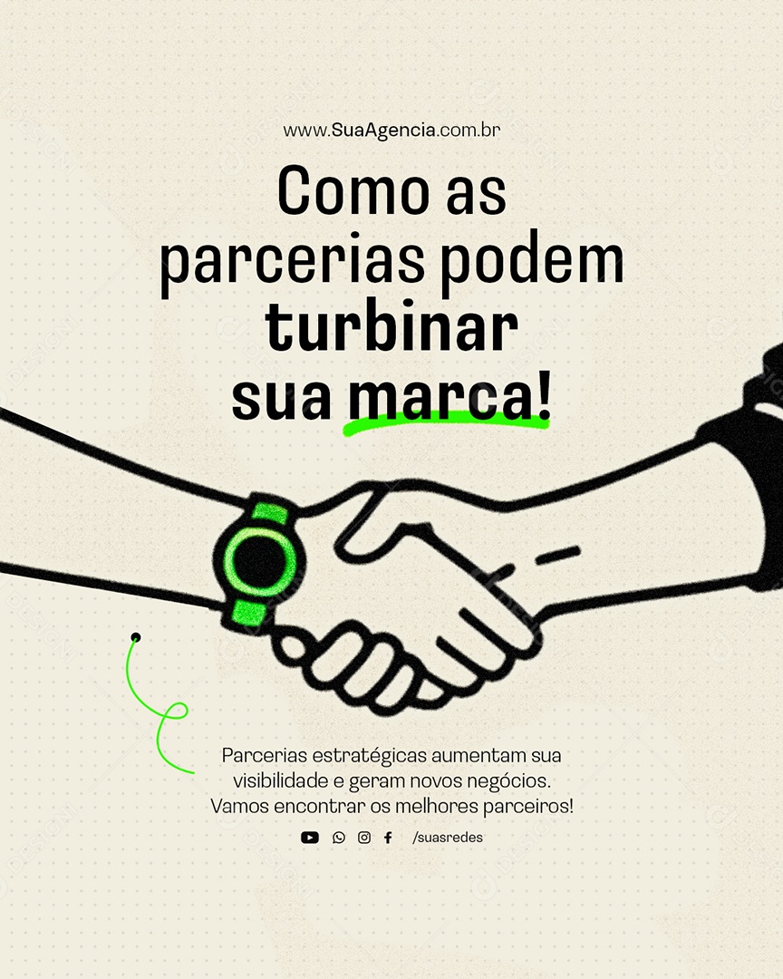Marketing Digital Publicidade Como As Parcerias Podem Turbinar Social Media PSD Editável