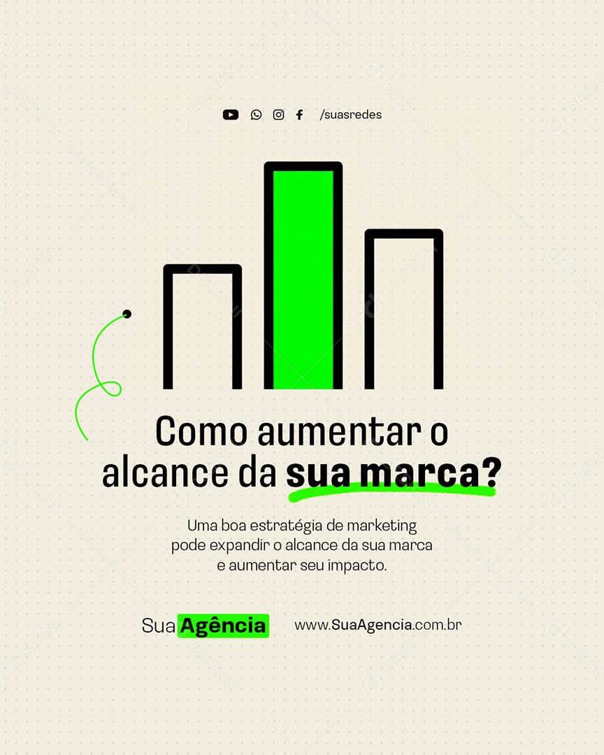 Marketing Digital Publicidade Como Aumentar o Alcance da Sua Marca Social Media PSD Editável