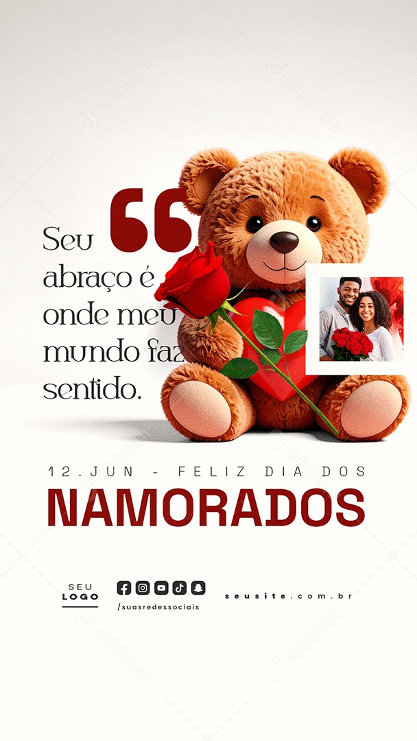 Story Feliz Dia Dos Namorados 12 de Junho Social Media PSD Editável
