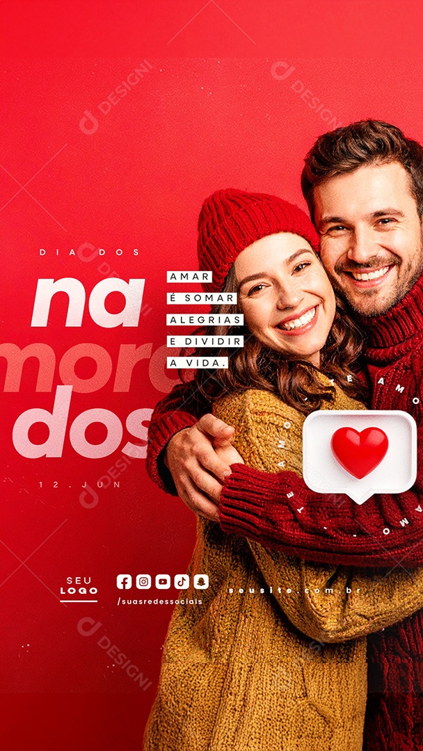 Story Dia Dos Namorados 12 de Junho Social Media PSD Editável