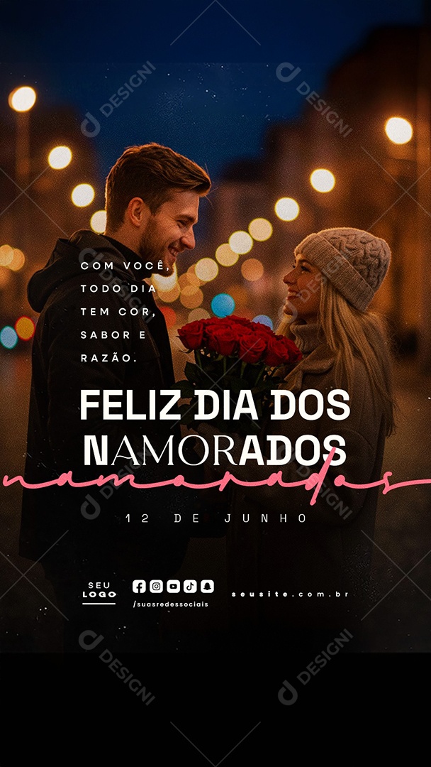 Story Feliz Dia Dos Namorados 12 de Junho Social Media PSD Editável