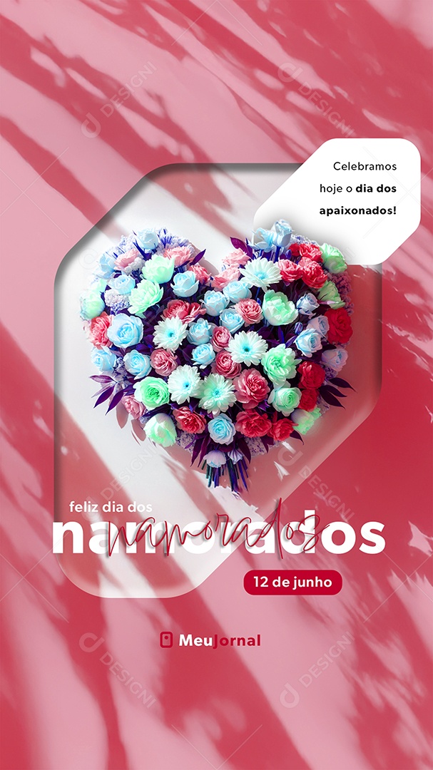 Story Feliz Dia dos Namorados 12 de Junho Social Media PSD Editável