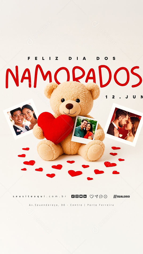 Story Feliz Dia Dos Namorados 12 de Junho Social Media PSD Editável