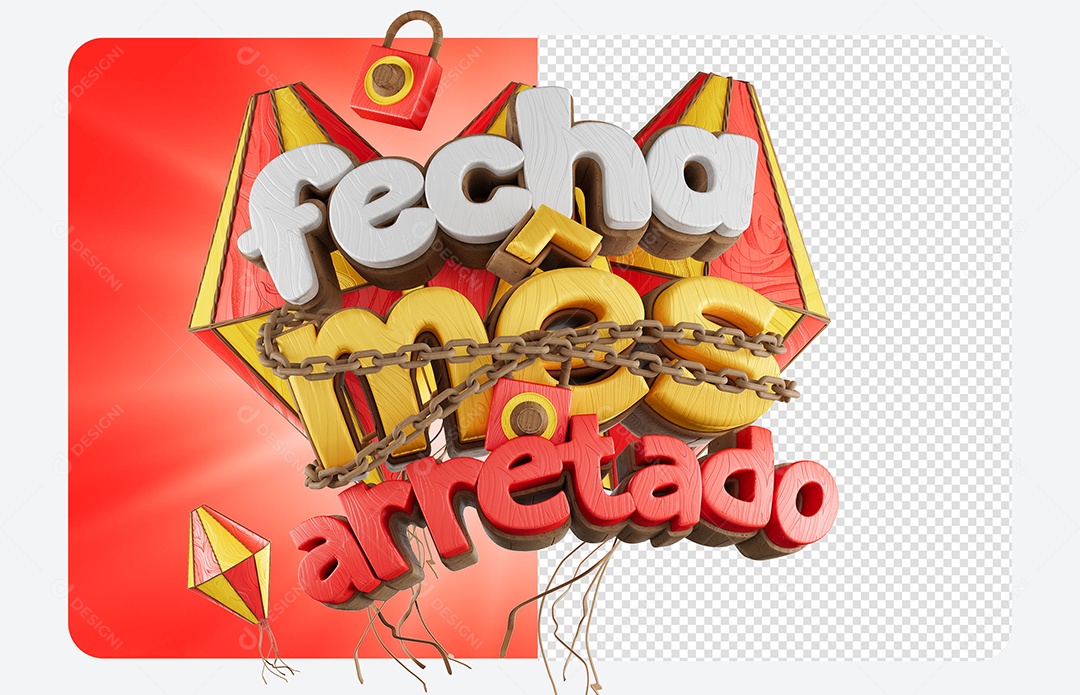 Selo 3D Fecha Mês Arretado Social Media PSD Editável