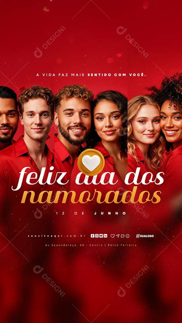 Story Feliz Dia Dos Namorados 12 de Junho Social Media PSD Editável