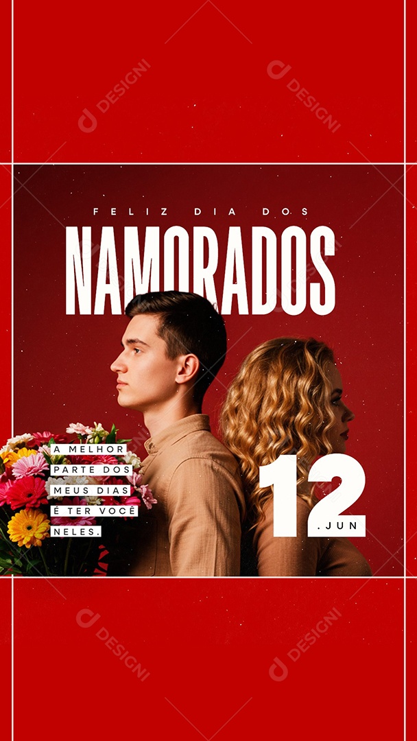 Story Feliz Dia Dos Namorados 12 de Junho Social Media PSD Editável