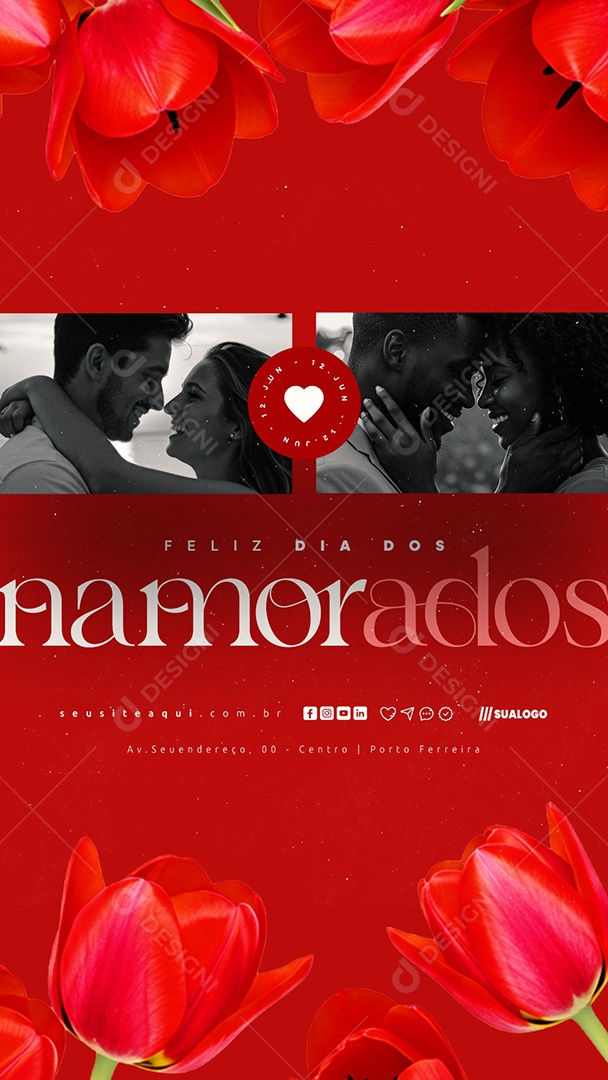 Story Feliz Dia Dos Namorados 12 de Junho Social Media PSD Editável