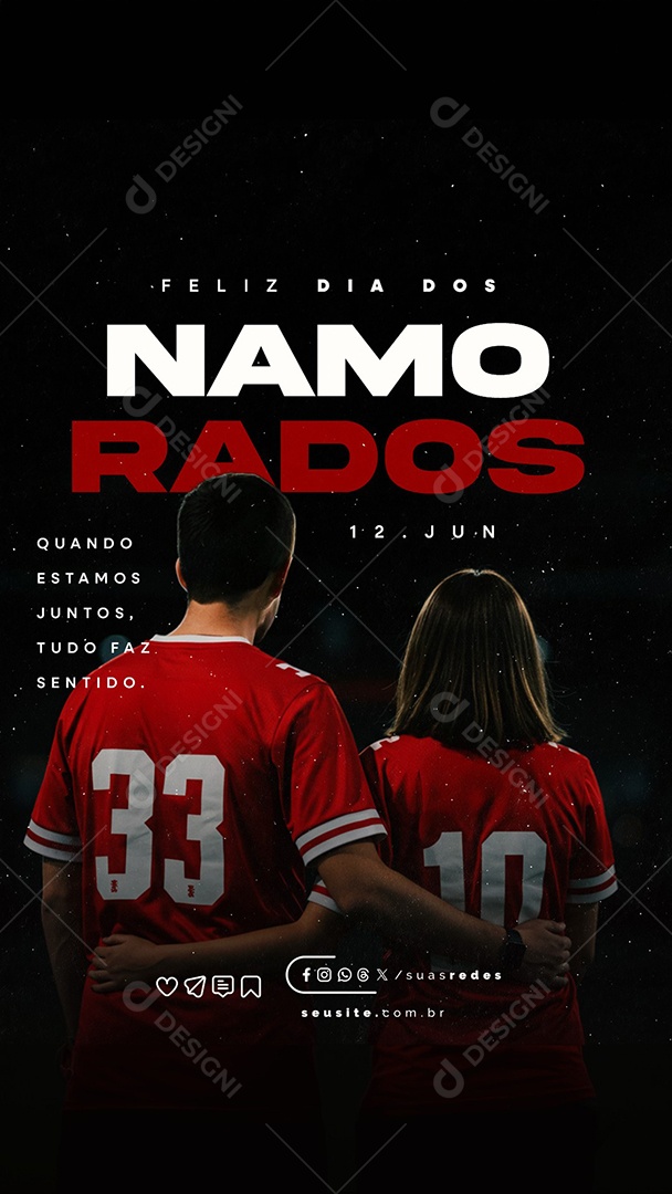 Story Feliz Dia Dos Namorados 12 de Junho Social Media PSD Editável