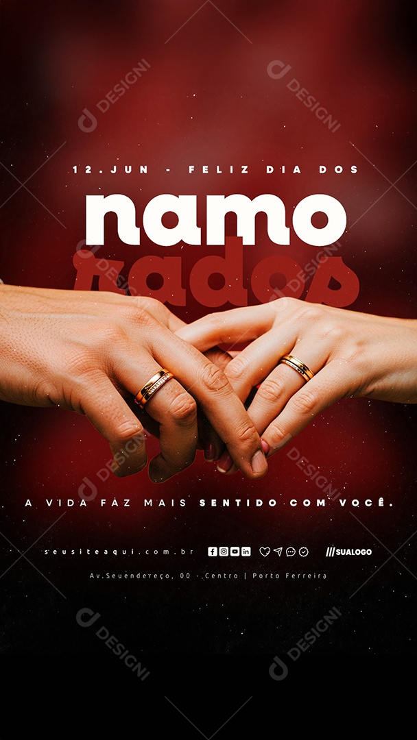 Story Feliz Dia Dos Namorados 12 de Junho Social Media PSD Editável