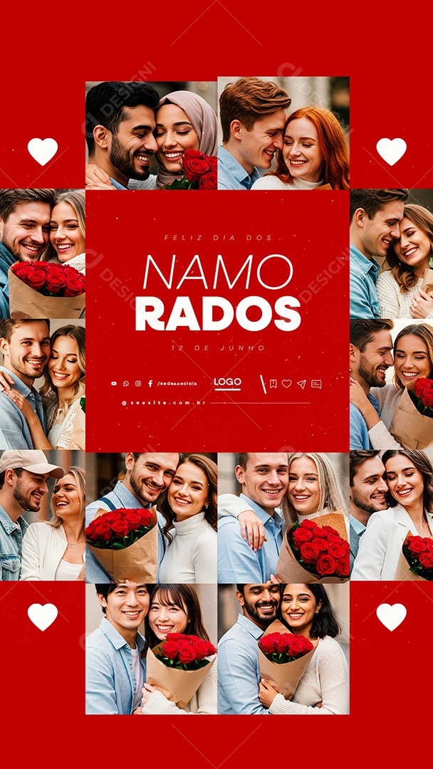 Story Feliz Dia Dos Namorados 12 de Junho Social Media PSD Editável