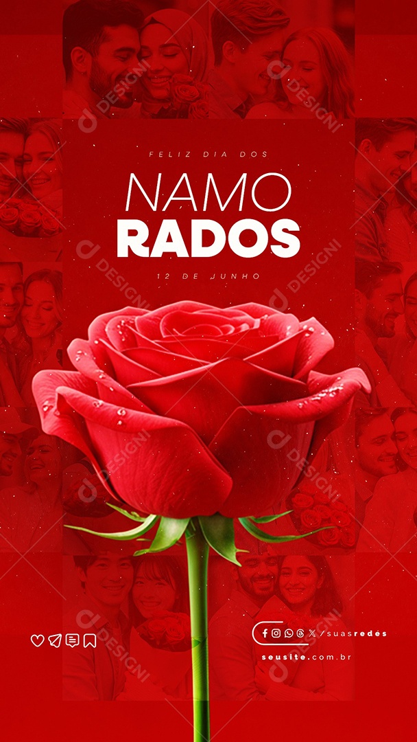 Story Feliz Dia Dos Namorados 12 de Junho Social Media PSD Editável