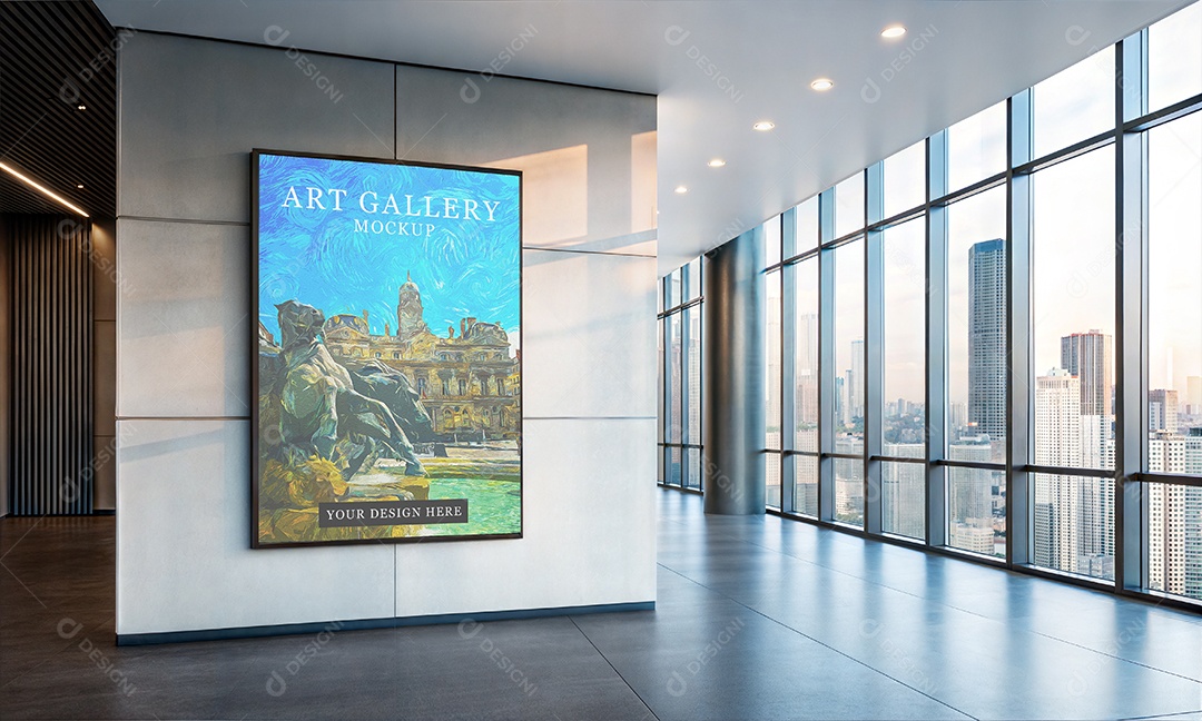 Mockup Galeria de Arte PSD Editável