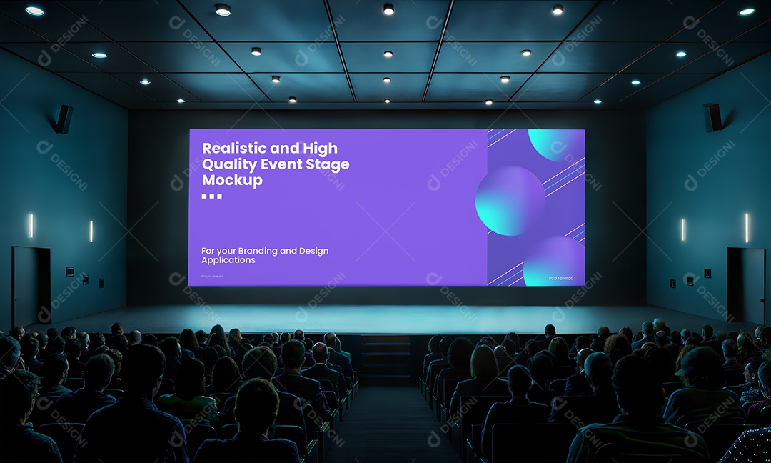 Espaço de Evento Com Palco Mockup PSD Editável