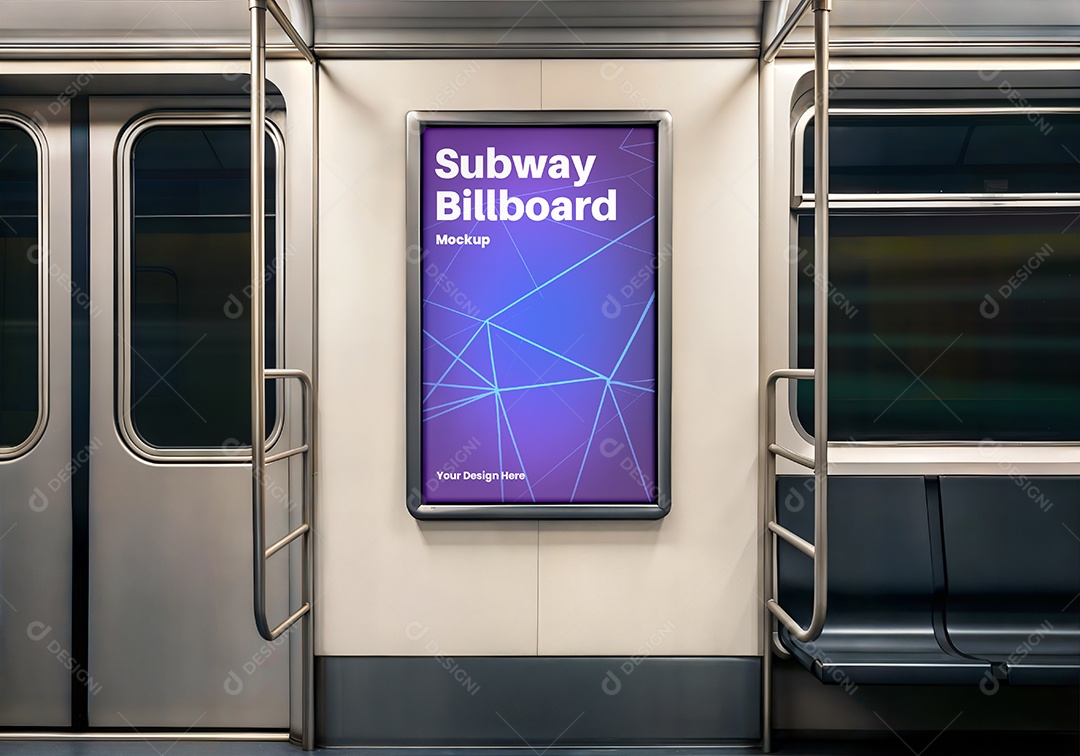 Mockup Anúncio Publicitário Em Metrô PSD Editável