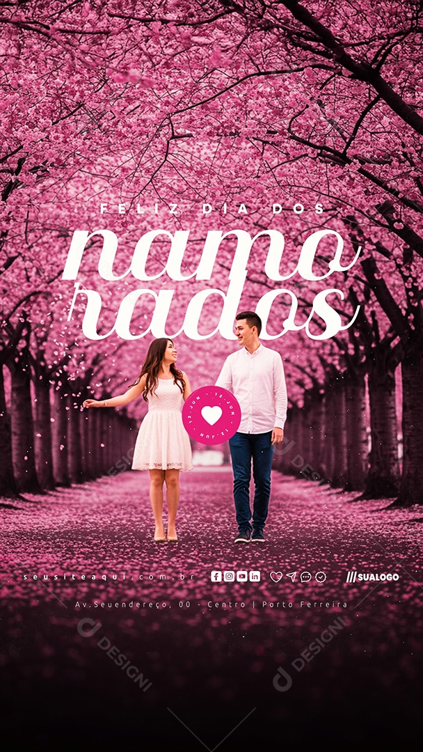 Story Feliz Dia Dos Namorados 12 de Junho Social Media PSD Editável