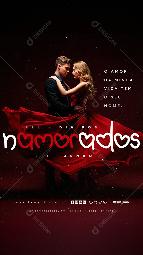 Story Feliz Dia Dos Namorados 12 de Junho Social Media PSD Editável