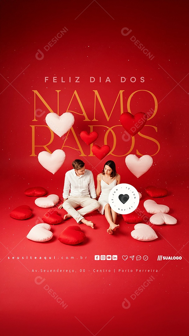 Story Feliz Dia Dos Namorados 12 de Junho Social Media PSD Editável